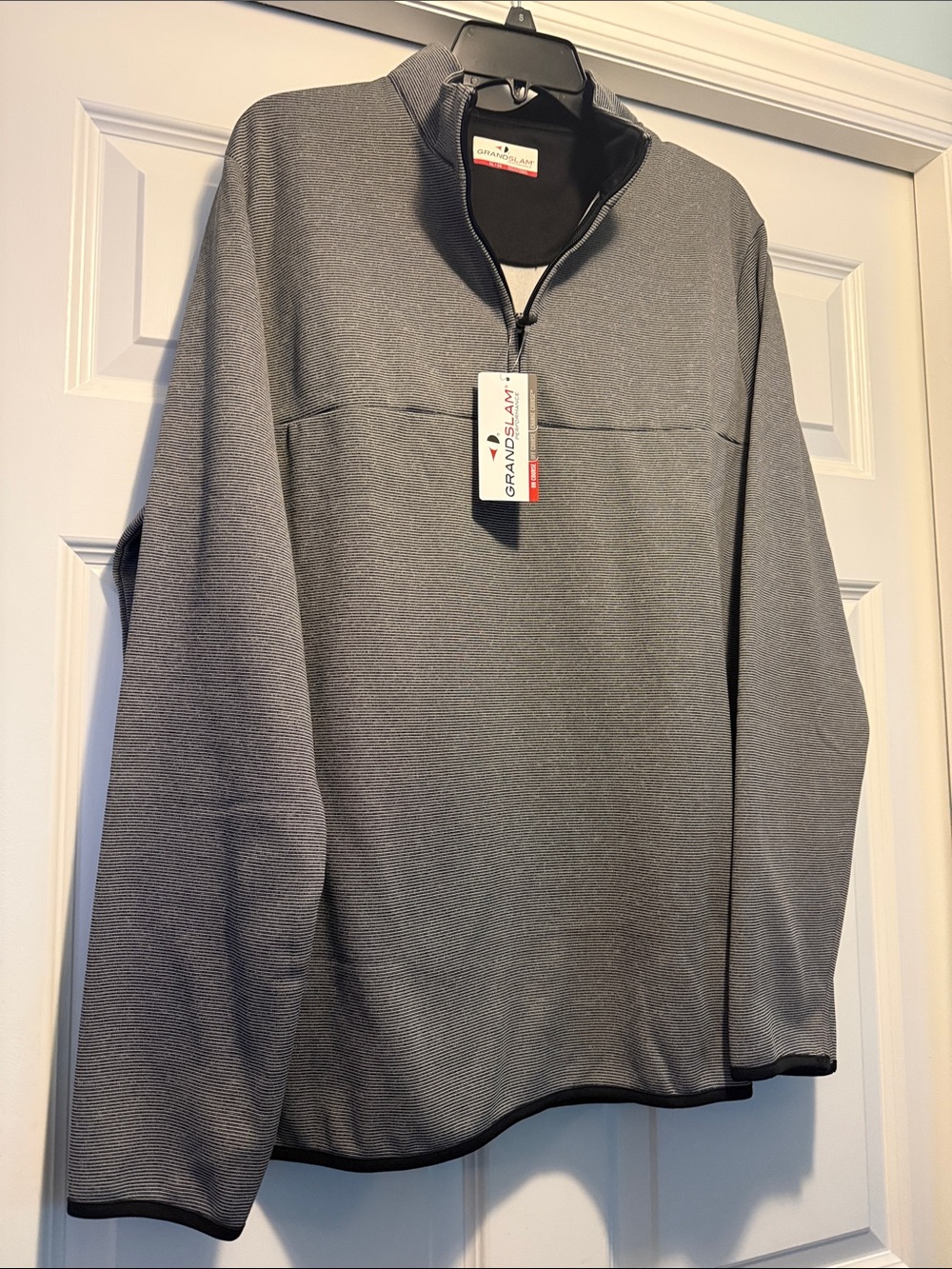 Grand Slam Men’s Heather Gray Black Zip Pullover Size XL NWT